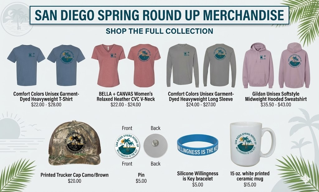 San Diego Spring Round Up 2026 Merchandise - Shop the full collection including t-shirts, hoodies, mugs, and more